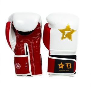 นวมชกมวย Fairtex Booster หนังวัวแท้ ระบายอากาศได้ดี ซับเหงื่อ น้ำหนักเบา ปิดด้วยแถบตีนตุ๊กแก สีแดงขาว รุ่นพิเศษ - Product Image 2