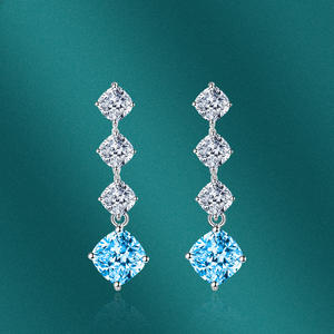 RAKOL ZPE317 boucles d'oreilles carrées percées à franges pour femmes, nouvelle collection de boucles d'oreilles brillantes et colorées, perles rondes, goutte de Zircon, cadeaux - Product Image 3