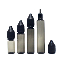 Vente en gros de liquides pour e-liquides en flacon cylindrique PET V3 avec bouchon sécurité enfant et inviolable, flacon compte-gouttes de 10 ml avec impression sérigraphiée