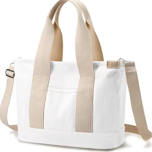 Customized Thick Canvas <b>Handbag</b> with Pocket Logo Canvas Messenger Diagonal Span Cotton Small Canvas <b>Handbag</b> - Product Image 3