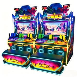 Trois joueurs insèrent des pièces de monnaie pour jouer à la machine de tir. Modèle de tir interactif pour enfants « Agent Spécial à Trois Coups » - Product Image 3