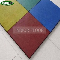 Tapis de gymnastique antidérapants Indior en caoutchouc puzzle 15 mm EPDM pour aire de jeux et sous-sol, revêtement de sol en caoutchouc emboîtable pour salle de sport