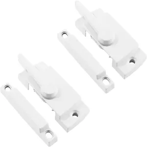 2PCS White Cam Action Double Hung Sliding Window Sash Lock