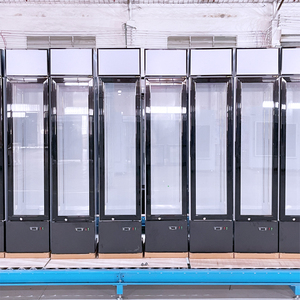 Congelador vertical con puertas de vidrio Congelador sobre ruedas Congelador Delgado Refrigerador <span class=keywords><strong>Pepsi</strong></span> con puerta de vidrio para bebidas - Product Image 4