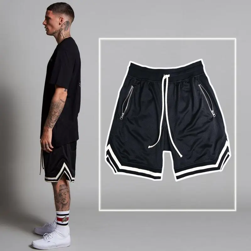 Shorts de basquete retrô respirável, venda quente de bermuda masculina para treino, basquete, academia, atletismo