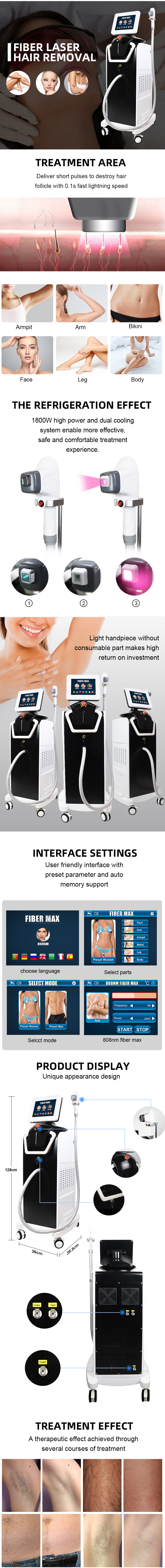 Fiber Laser Hair Removal Machine For Women