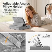 Support de tablette réglable en mousse et polyester pour iPad, utilisable sur les genoux, le lit et le canapé, pliable et portable