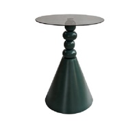 Table basse ronde moderne en métal avec dessus en verre pour salon, salle à manger ou meubles de maison