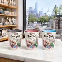 Tasses en céramique souvenirs touristiques de New York, États-Unis – Design moderne, petites tasses à vin en céramique, verres à shot en grès – Personnalisation OEM/ODM, vente en gros