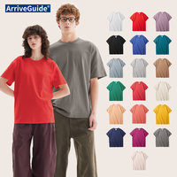 Kaos Pria Lengan Pendek Katun Murni 190gsm Berat, Polos Kasual Putih, Cocok untuk Musim Panas, Pola Solid Serbaguna
