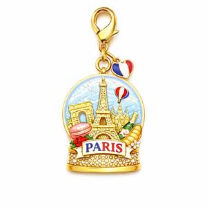 Portachiavi in Lega di Zinco Personalizzato Placcato Oro a Prezzo di Fabbrica per <span class=keywords><strong>Parigi</strong></span> - Product Image 1