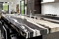 Veine blanche granit de Copacabana brésilien granit de cheval noir grandes dalles 600x600mm carreaux de granit noir