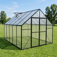 Serre en aluminium PC de 4 mm pour jardin, serre extérieure en verre avec structure métallique, serre de jardin