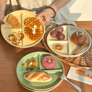 Assiette ronde en céramique, 211, assiette minceur, adaptée aux adultes et aux enfants, plat de service couleur crème. - Product Image 1
