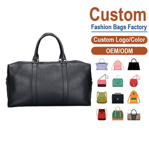 Sac de voyage unisexe en cuir véritable pleine fleur, robuste et élégant, avec fermeture éclair, doubles poignées et bandoulière amovible, grande capacité pour - Product Image 1