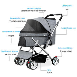 Passeggino <span class=keywords><strong>per</strong></span> Animali Domestici, Trasportino <span class=keywords><strong>per</strong></span> Gatti a 4 Ruote, Trolley Pieghevole <span class=keywords><strong>per</strong></span> <span class=keywords><strong>Cani</strong></span> e Gatti, Carrello Traspirante <span class=keywords><strong>per</strong></span> Passeggiate e Relax - Product Image 6