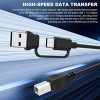 Câble de scanner pour imprimante USB A/C vers USB B, 1m, 2m, 2 en 1, câble de contrôleur MIDI pour iPhone et ordinateur portable, pour piano numérique Yamaha Casio