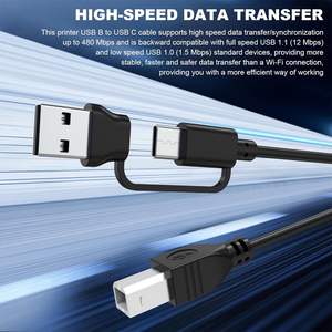 Câble de scanner pour imprimante USB A/C vers USB B, 1m, 2m, <span class=keywords><strong>2</strong></span> en 1, câble de contrôleur MIDI pour iPhone et ordinateur portable, pour piano numérique Yamaha Casio - Product Image 4