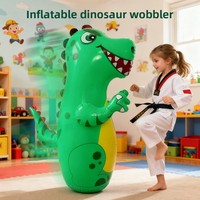 Sac de frappe gonflable en plastique Dinosaure, jouet de boxe style décontracté pour enfants, parfait pour les activités de plein air, cadeau pour garçons et adultes