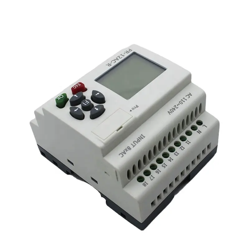 Micro PLC de PR-12AC-R 4 relé de 14V 8DI AC110-240V PLC estándar
