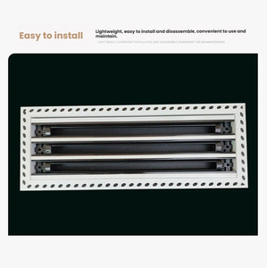 Diffuseur linéaire encastré pour plâtre avec lame réglable, grille d'aération linéaire dissimulée pour cloison sèche, taille personnalisée, système d'air frais - Product Image 6