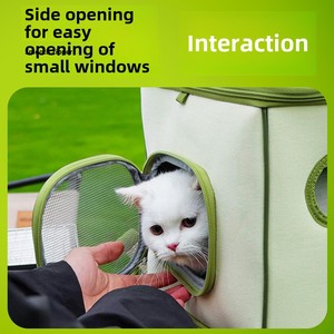 대용량 나일론 캔버스 고양이 작은 개 애완 동물 캐리어 단단한 동물 패턴 배낭 트롤리 휴대용 나들이 유니버설 애완 동물 - Product Image 4