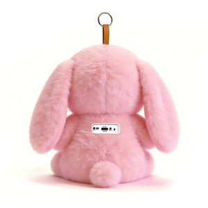 Haut-parleur intelligent portable et tendance en peluche rose en forme de lapin, avec contrôle via application Tuya AI et Bluetooth, 2W, pour chambre d'enfant, divertissant et éducatif - Product Image 3