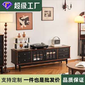 Mueble para TV Estilo Retro Francés Hang Qian YS-918, Mueble de Almacenamiento de Estilo Mid-Century, Soporte para TV de Pie - Product Image 5