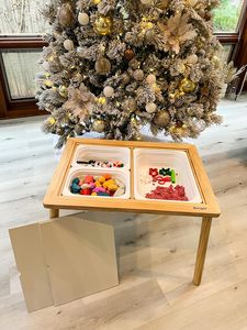 Wdf bán Hot Phong cách cổ điển gỗ tự nhiên nhỏ Montessori wingyz trẻ em Chiều cao có thể điều chỉnh cảm giác bin bảng quảng cáo Ons cảm giác bảng - Product Image 6