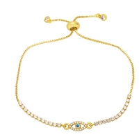 Bijoux fantaisie plaqués or avec zircon, accessoires de tennis, bracelet pour femmes, bracelet maléfique
