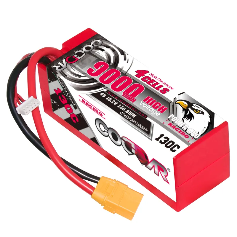CODDAR LiPo Battery 4S 4S2P 9000MAH HV 15.2V 130C Cabled Hard Case RC Cars XT90 1/8 RTR Off-Road Vehicle Monster Truck Traxxas