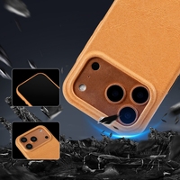 Étui de téléphone YUBO en cuir tanné végétal chinois avec bouton de caméra creux et bords enveloppants sur trois côtés pour iPhone 17 Pro Max