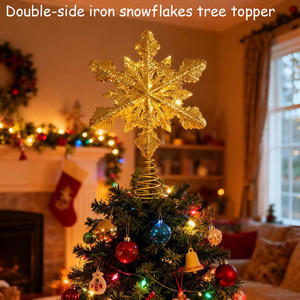 Hochwertiger Metall-3D-Schneeflocken-Baumschmuck für Weihnachten Festival-Stil Lasergeschnitten und Handbemalte Weihnachtsdekoration - Product Image 4