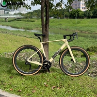 Vélo de gravier 700c, couleurs personnalisables, vélo de route aérodynamique, frein à disque hydraulique, 2x12 vitesses, vélo de gravier en fibre de carbone