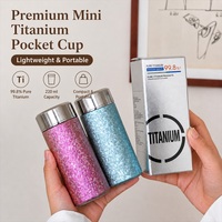 Bouteille d'eau en titane compacte et saine de 220 ml, anti-bactérienne, de haute pureté, idéale pour les courts séjours en extérieur