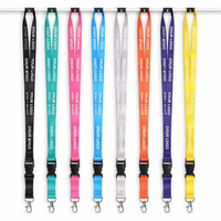 Lanière en polyester par sublimation en gros avec boucle de sécurité détachable, logo personnalisé imprimé pour porte-badge, cadeaux pour le personnel