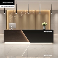 Bureau de réception haut de gamme de style européen en MDF avec rangement pour entreprises, salons de beauté, magasins de vêtements et comptoirs de bar