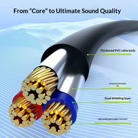 Kabel Splitter Y 3.5mm 1/8" TRS ke Dual 6.35mm 1/4" TS Mono Stereo