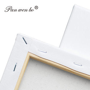 Pan Wenbo personalizado 100% algodón estirado blanco lienzo en blanco <span class=keywords><strong>para</strong></span> <span class=keywords><strong>pintar</strong></span> acrílico verter pintura al óleo arte medios lienzo - Product Image 3