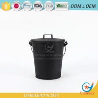 Seau de rangement pour bois de chauffage en métal de 3,5 gallons pour foyer intérieur