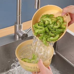 Siebe Haushalt Doppelschicht Gemuse Waschbecken Wasser Gieben Und Entwassern Korb Grande - Product Image 4