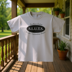 Maglietta Southern Ladies Under Tremendous Stress grigia, divertente, ironica, sarcastica, con meme - Product Image 3