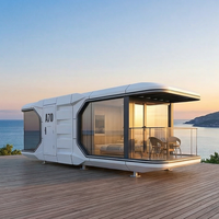 Maison-capsule spatiale de luxe personnalisable avec isolation acoustique et design d'intérieur moderne pour hôtel, complexe hôtelier et villa de vacances
