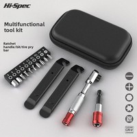 Hi-Spec personnalisé 14 pièces en acier à haute teneur en carbone Kit d'outils de réparation de vélo Mini clé à cliquet jeu de tournevis Portable OEM ODM