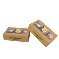 Scatole di spedizione in carta Kraft ondulate con Pvc Pet plastica trasparente finestra comoda scatola di imballaggio in carta pieghevole