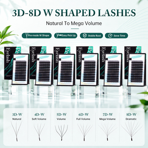 Extensions de cils W personnalisables et améliorables 3D 4D 5D 6D 7D 8D, vente en gros, plateaux de cils W 8-15mm, extensions de cils volume intense - Product Image 1