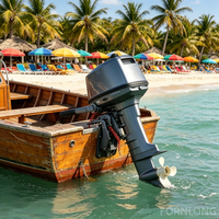Moteur hors-bord Fornlong 6HP 2 temps refroidi par eau, moteur de bateau à essence, moteur de bateau de pêche stable, moteur haute performance