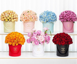 Boîtes cadeaux avec couvercles, 3 tailles/SET, boîtes rondes pour arrangements floraux, boîte à fleurs empilable avec poignée pour la Saint-Valentin, la fête des mères - Product Image 2