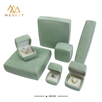 Webest Boîte à boucles d'oreilles en velours vert Coffret pour colliers de mariage Boîtes à bijoux en velours de luxe
