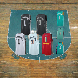 Maillots de basket-ball de haute qualité en gros # 1 Wembanyama # 2 maillots personnalisés brodés HARPER 100% polyester antibactérien - Product Image 3